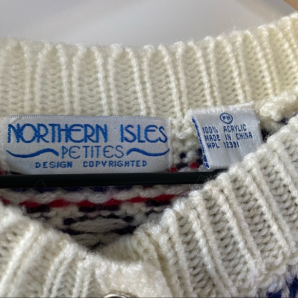 Vintage Northen Isles Cardigan Petite Medium - Picture 5 of 7